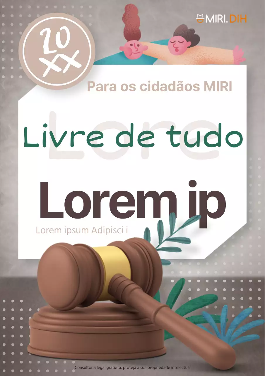 Um anúncio de aconselhamento jurídico inspirado em arte pop castanha e verde