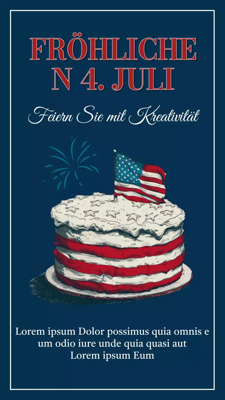 Blaue und rote Retro-Kampagne zum 4. Juli