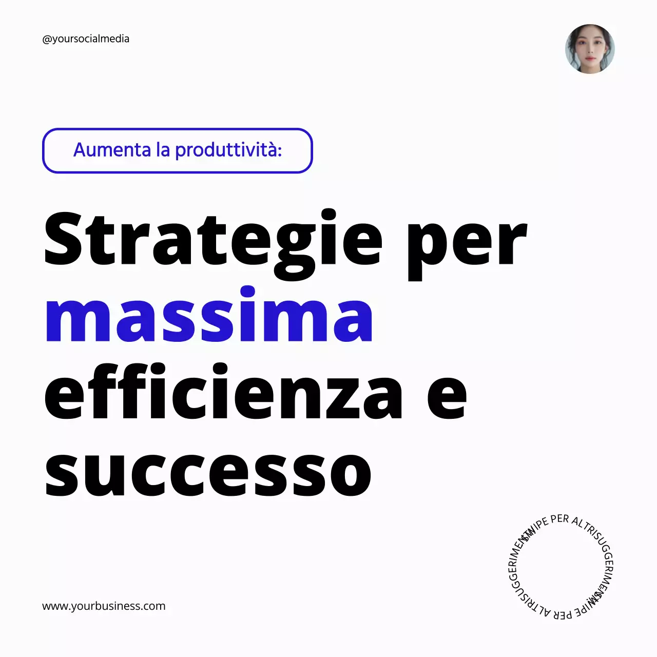 Guida alla produttività in grassetto bianco e blu