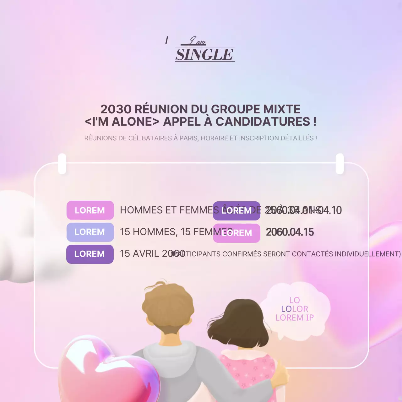 Promouvoir une réunion municipale rose et lavande