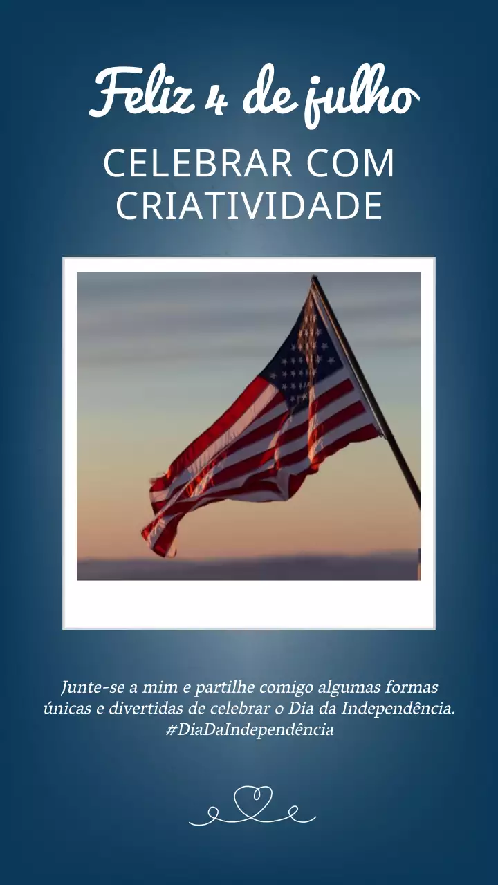  Aviso de evento básico azul e branco de 4 de julho