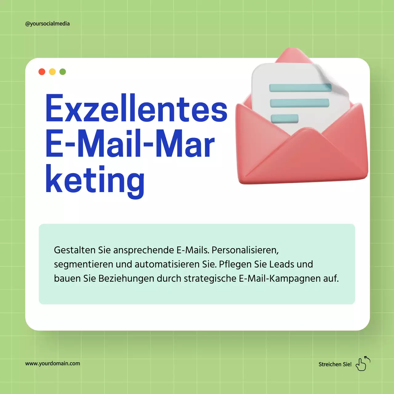 Grün und Blau Einfache Tipps für digitales Marketing Leitfaden Strategie