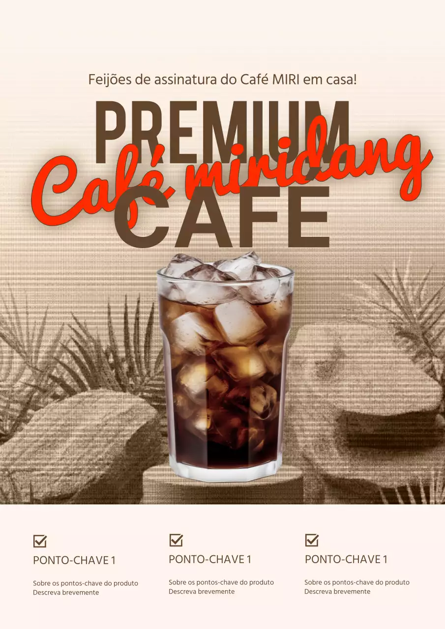 Anúncio de padaria de café vintage em marfim e bege