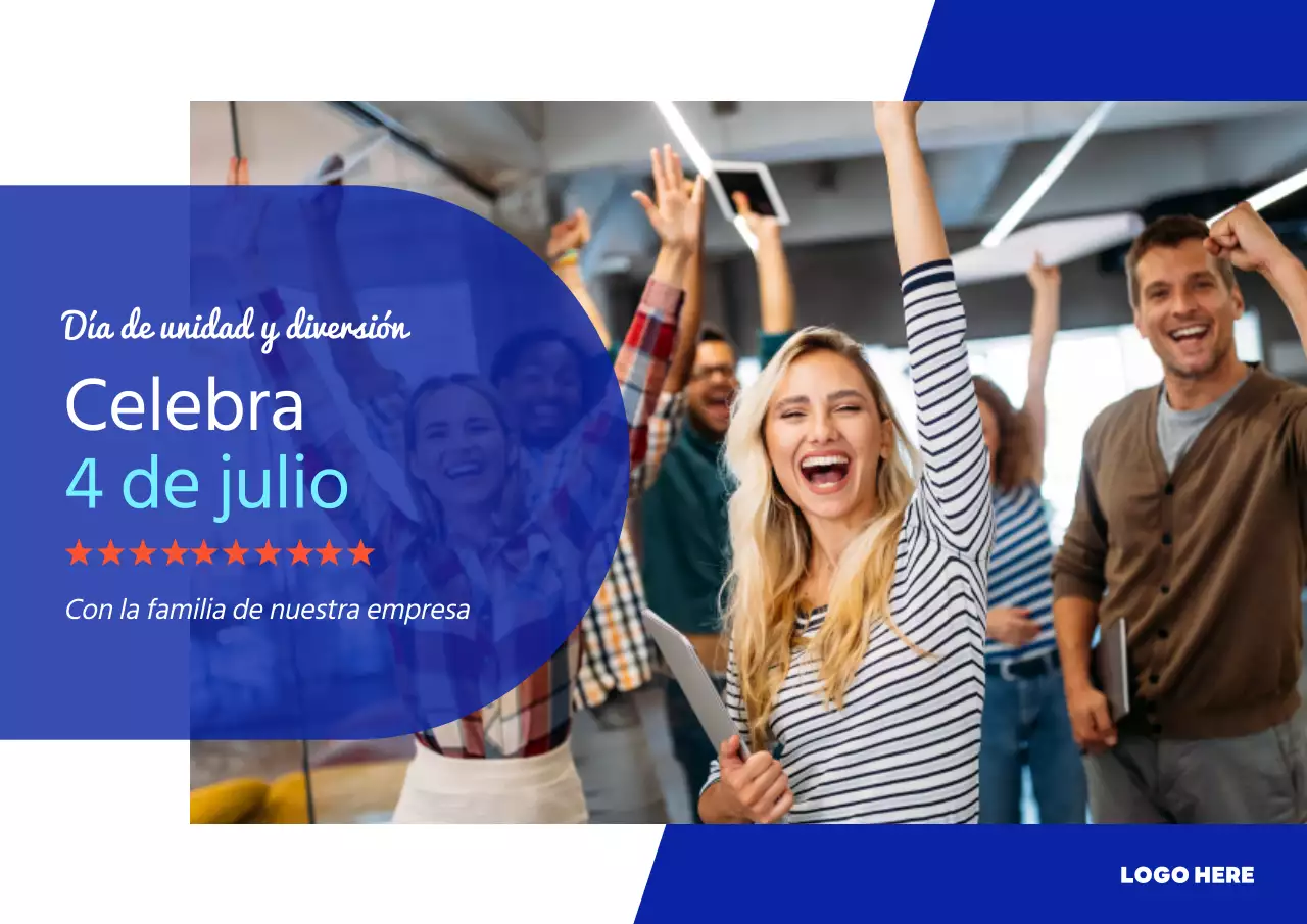 Promueva un moderno evento de empresa azul marino el 4 de julio