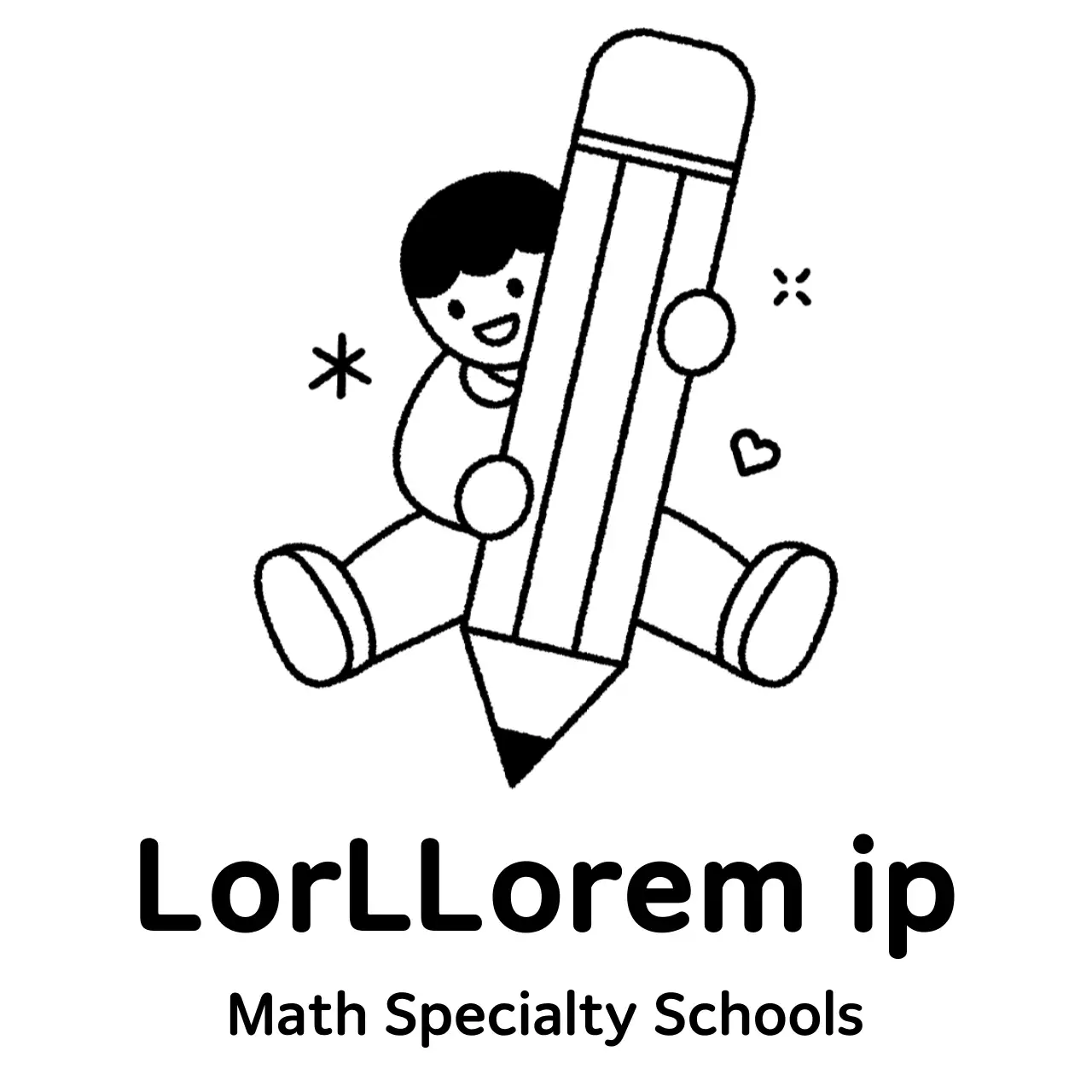 Promotional design for an academy with a child holding a pencil