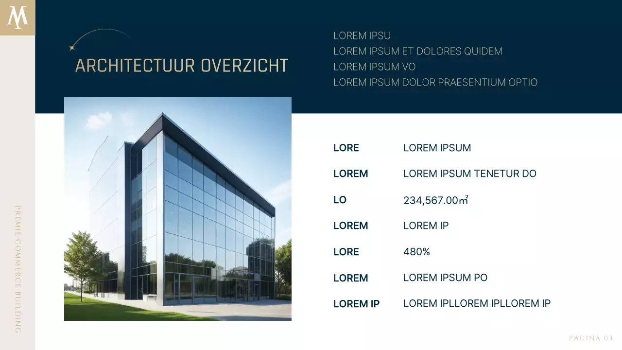 Een luxueus onroerend goed in marineblauw en goud