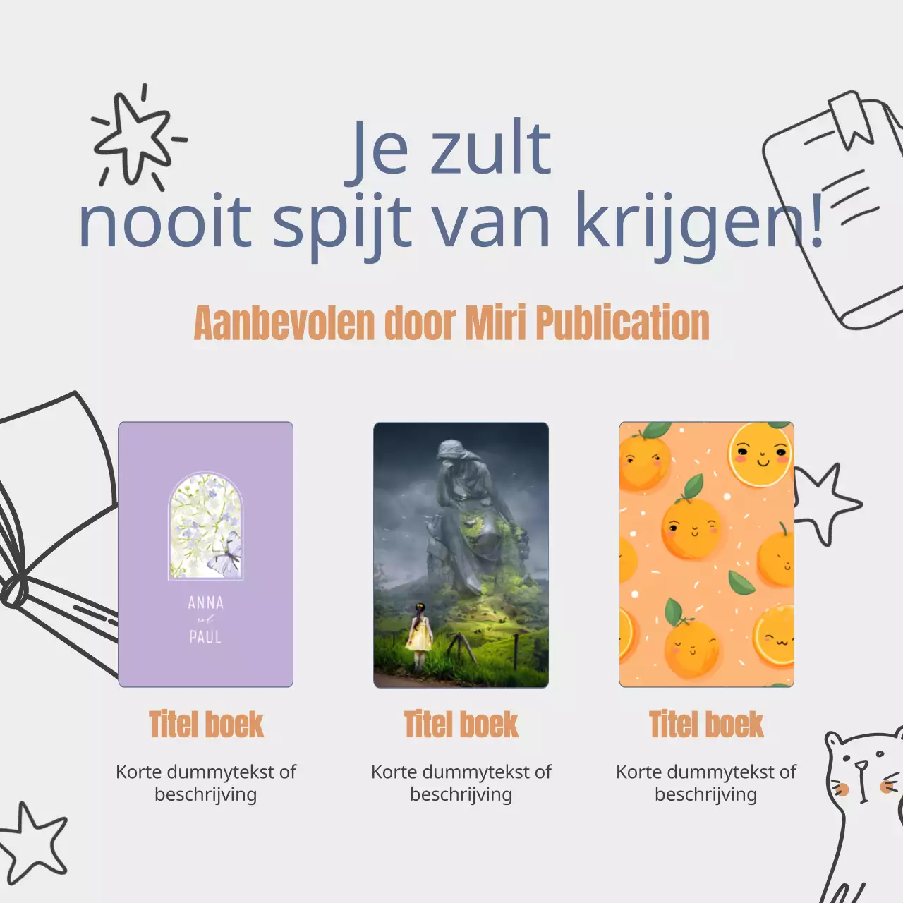 Blauw en Oranje Eenvoudige Boekaanbevelingen Advertentie