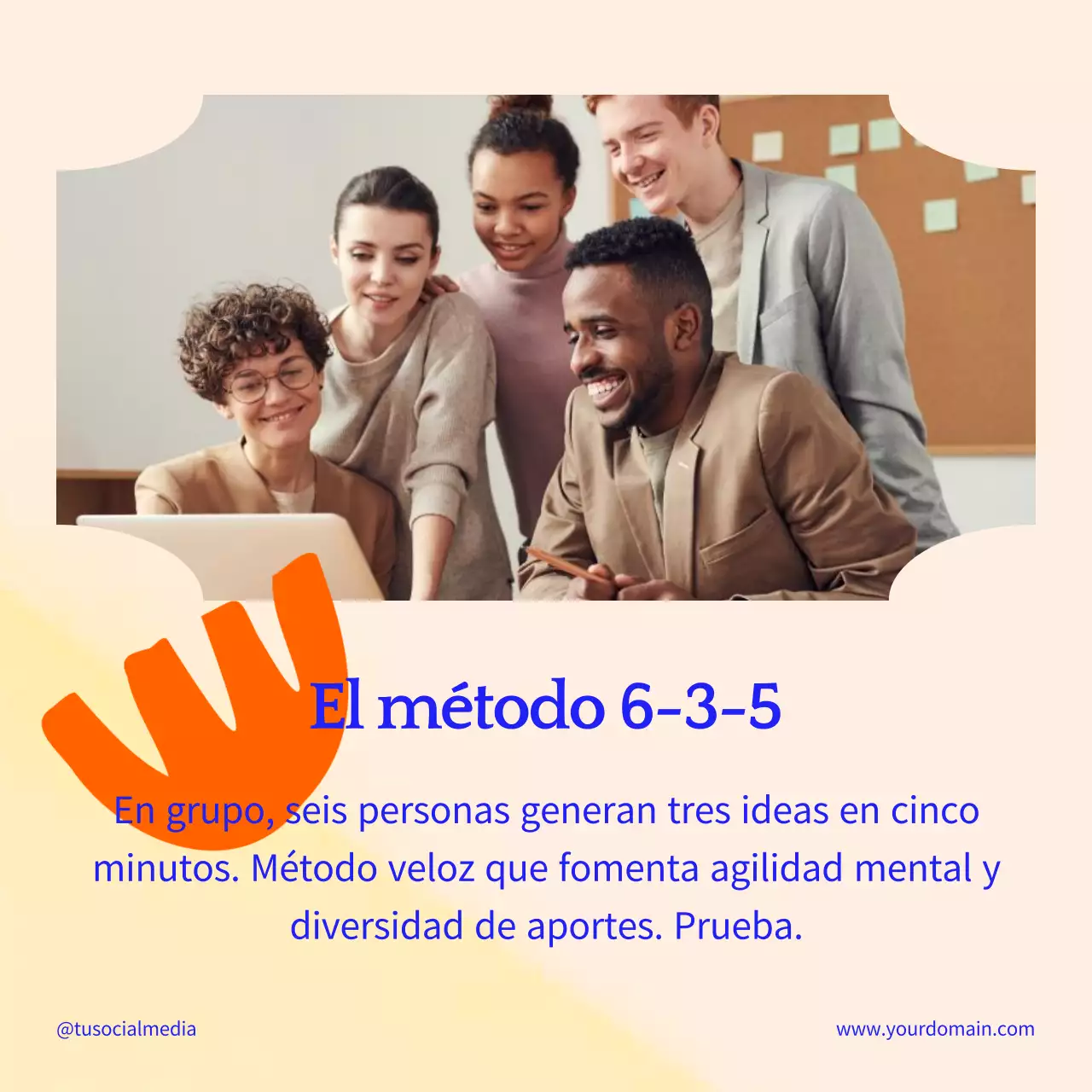 Naranja y azul Técnicas modernas de brainstorming Estrategias