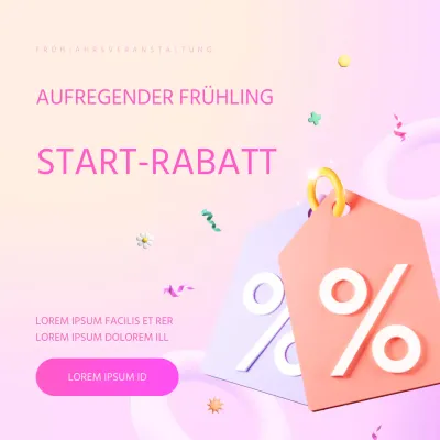 Eine moderne Frühlingsausverkaufsanzeige in Rosa und Lila