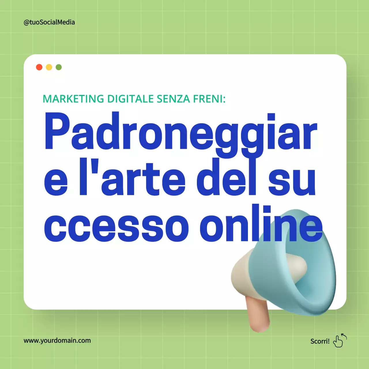 Verde e blu Semplici consigli di marketing digitale Guida alla strategia