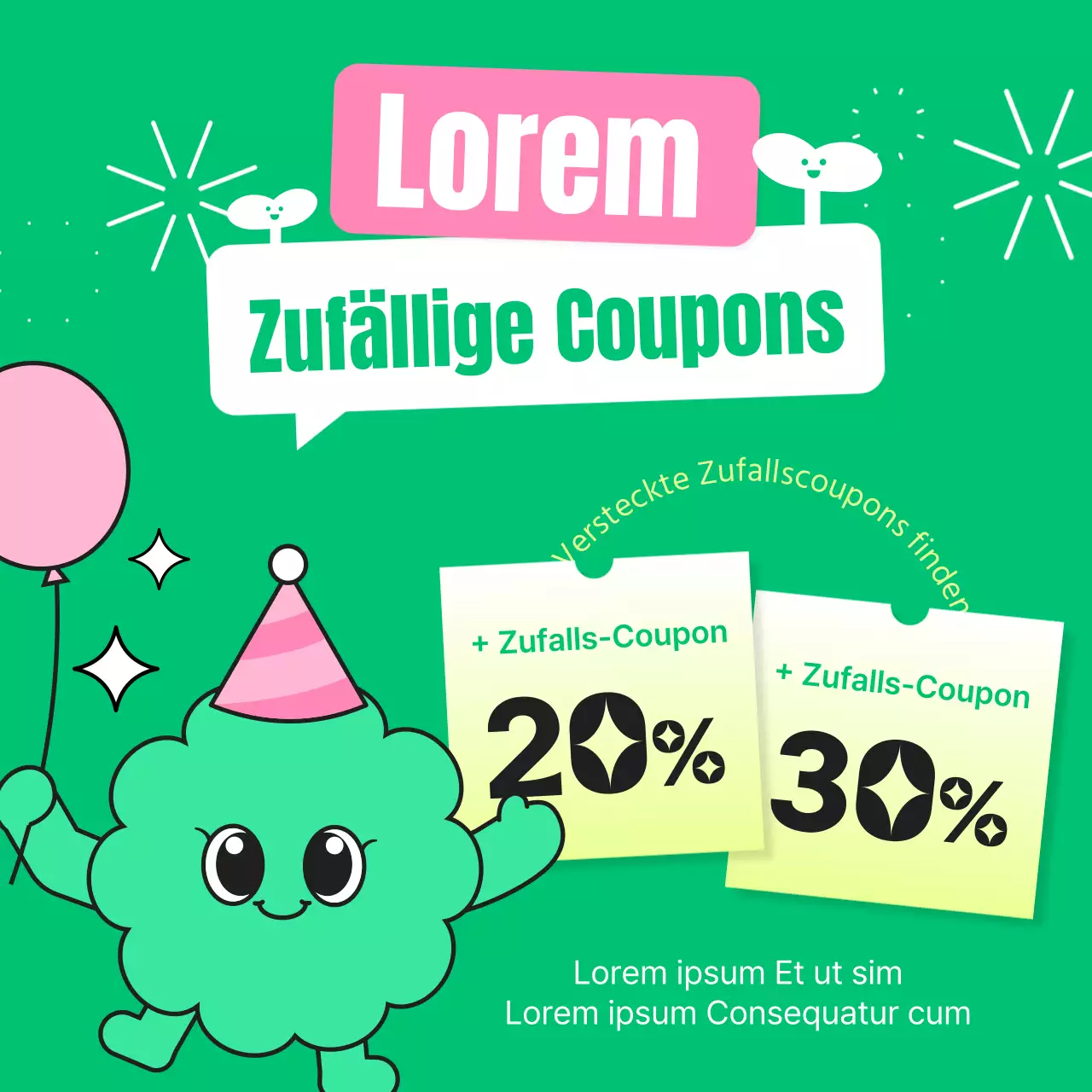 Werbung für einen hübschen Frühlingsverkauf in Chartreuse und Rosa