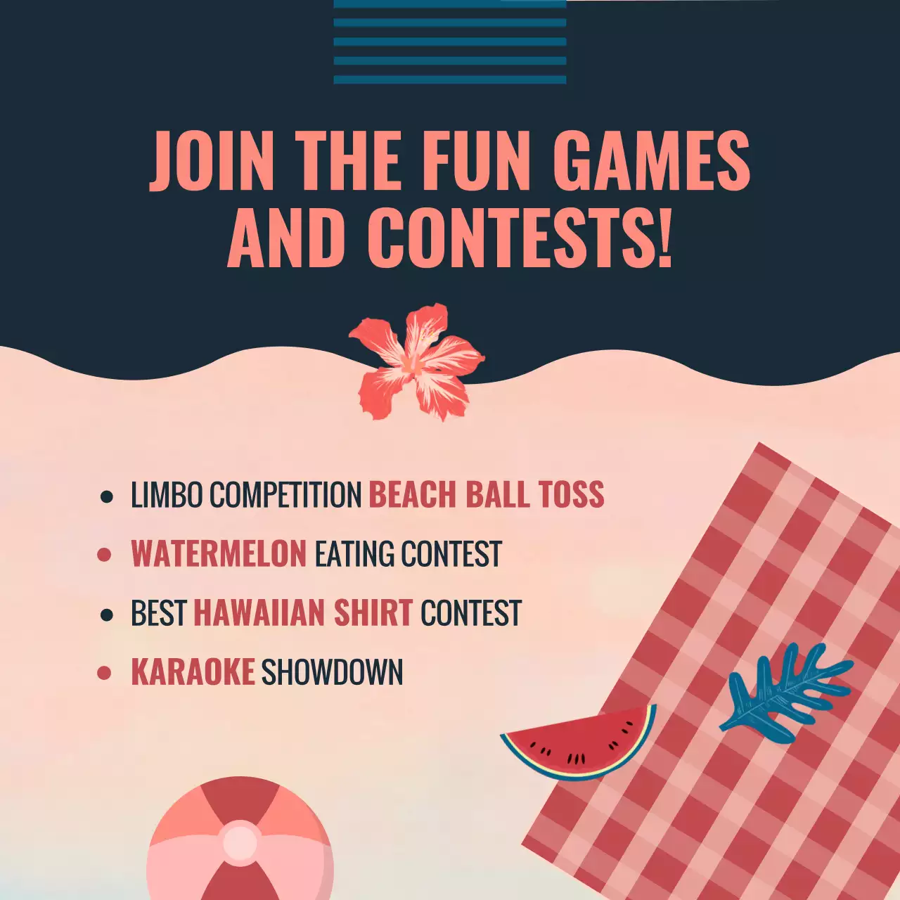 Blue Retro Party Invitation Social Media Post