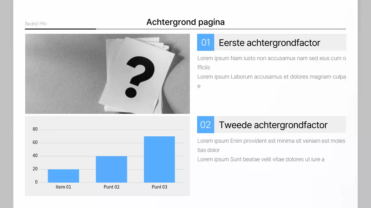 Een eenvoudig bedrijfsrapport in blauw en grijs