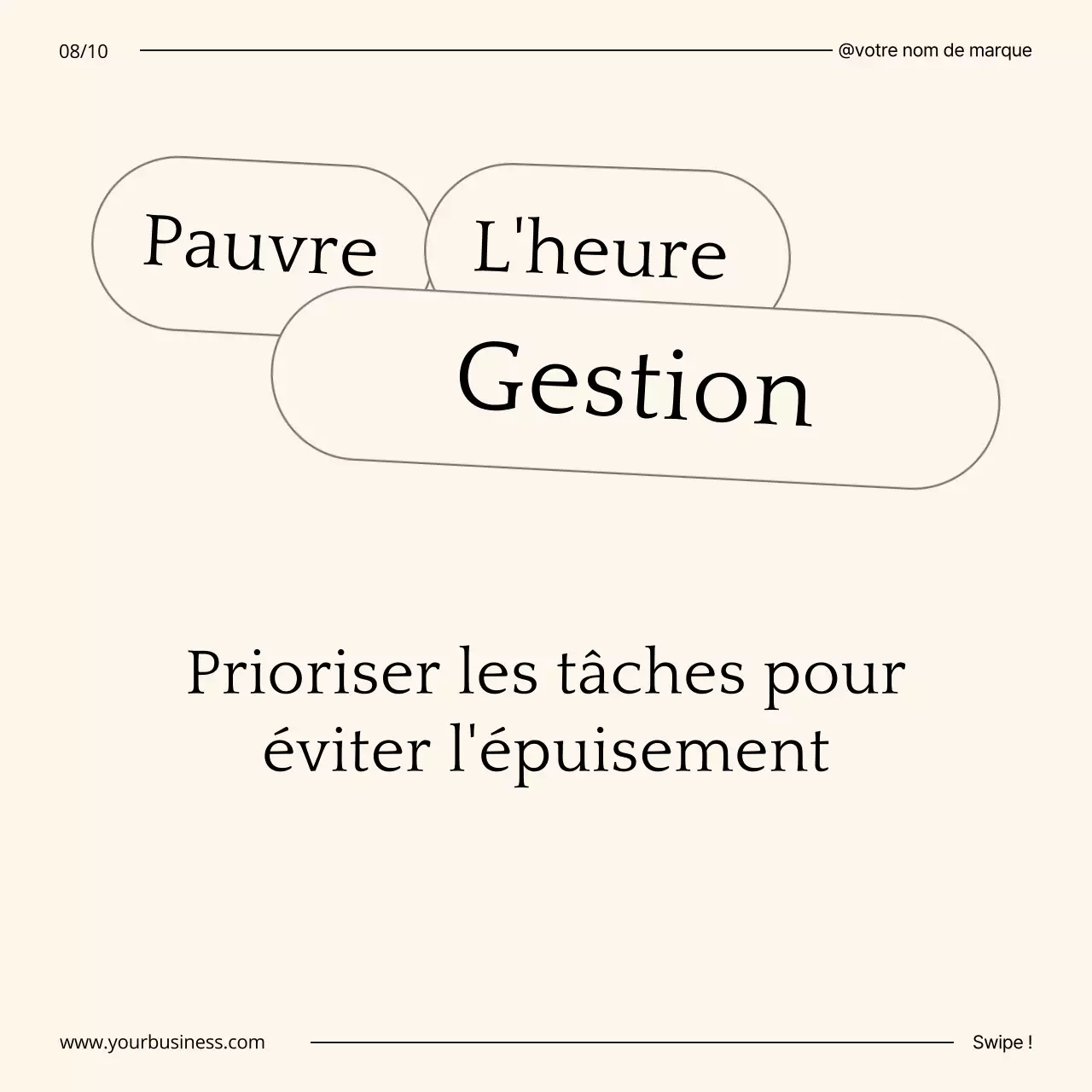 Beige et noir Minimal Business Self-Growth Tips Guide