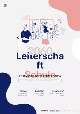 Förderung eines einfachen Führungsprogramms in Rosa und Marineblau
