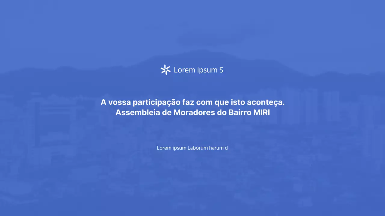 Um simples prospeto de associação de bairro azul e branco