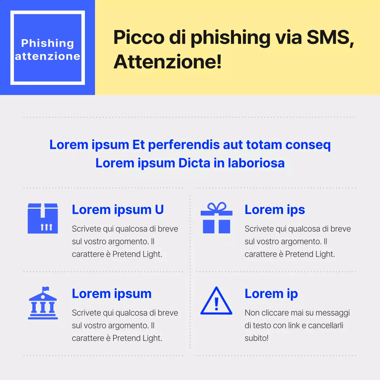 Promuovere un semplice bollettino di polizia blu e giallo