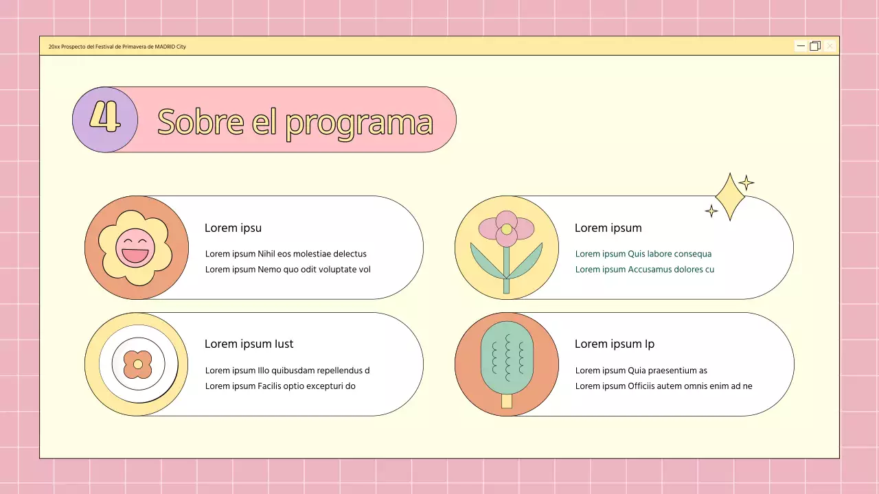 Un planificador kitsch de festivales florales de primavera en rosa y malva