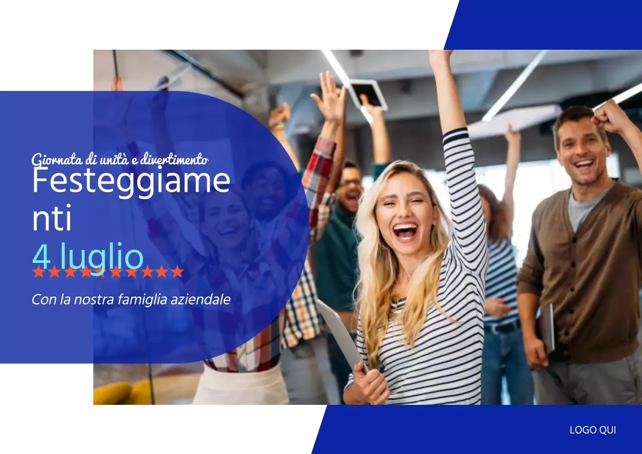 Promuovere un moderno evento aziendale del 4 luglio in blu navy