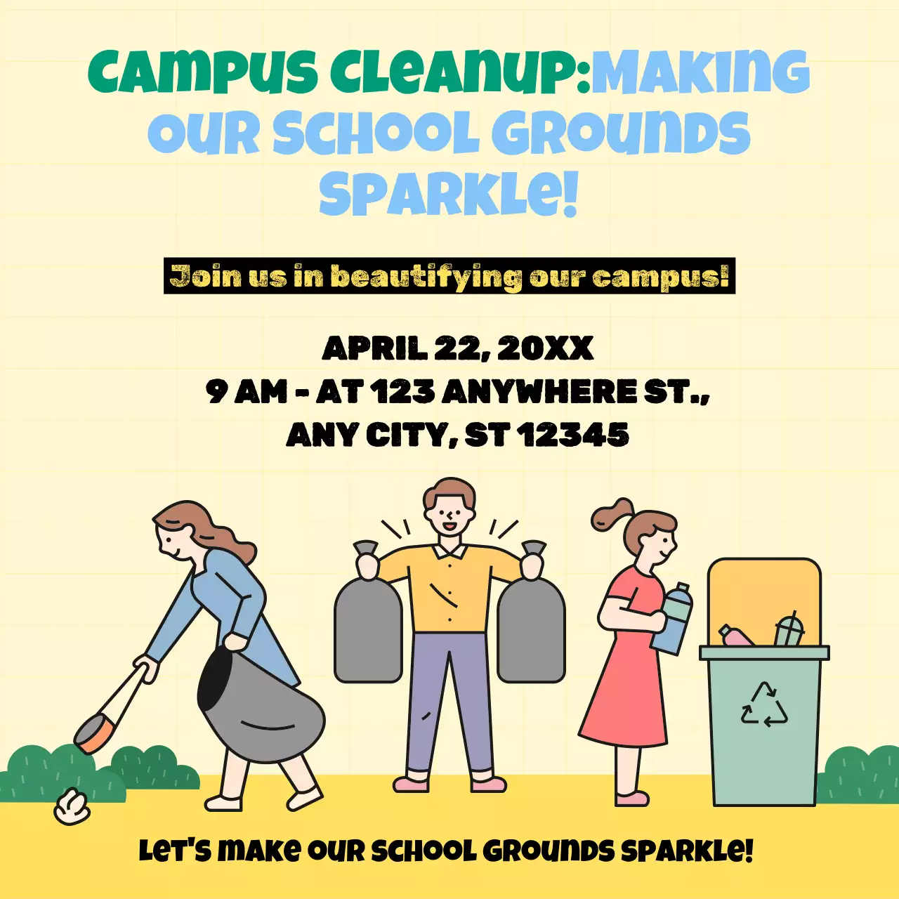 Green Modern Earth Day Event Social Media Post