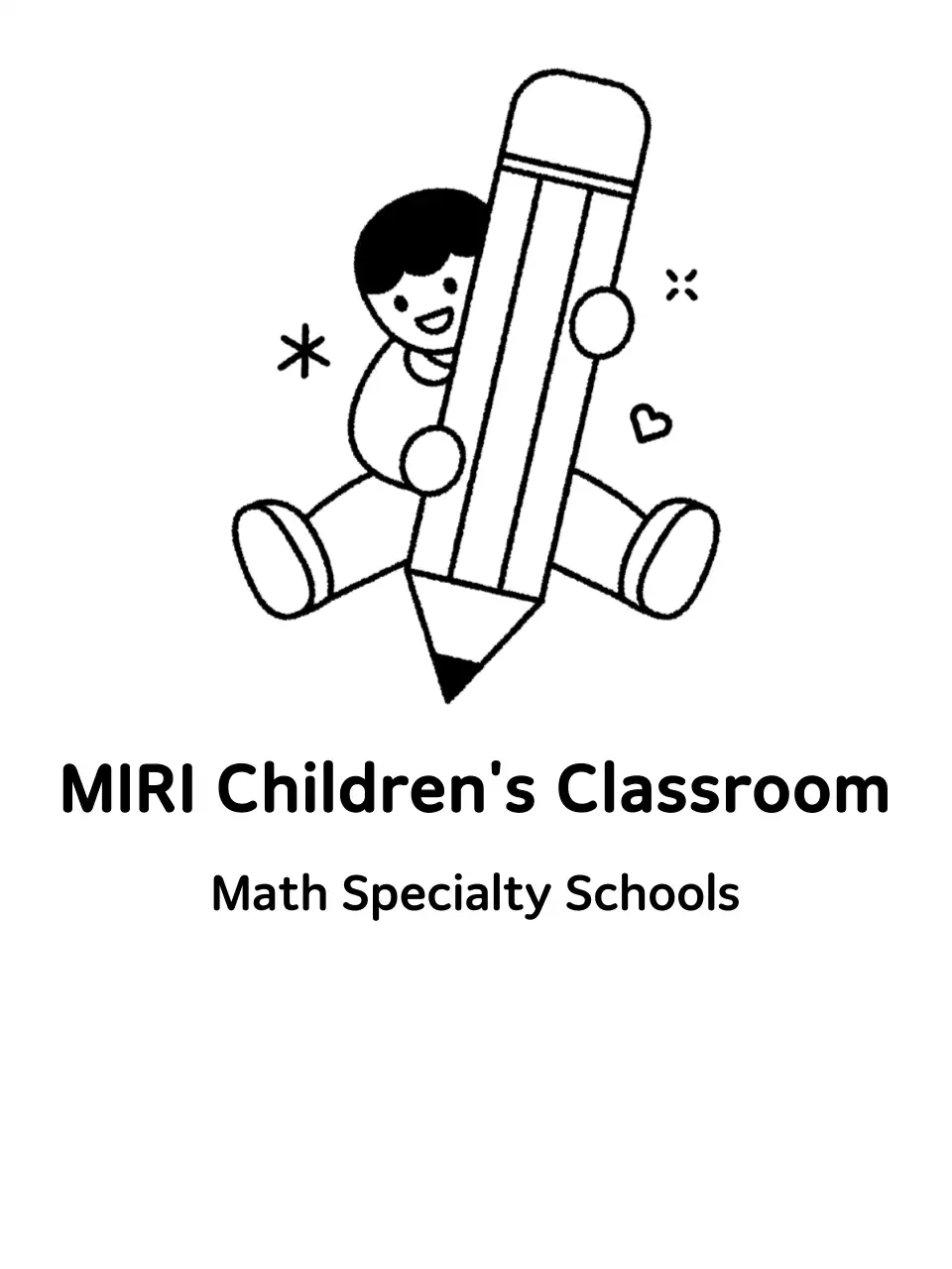 Desain promosi untuk sebuah akademi dengan seorang anak yang sedang memegang pensil