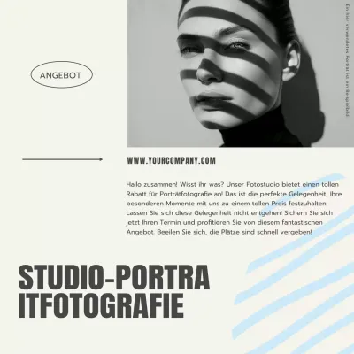 Grau und blau Trend moderne Fotostudio Werbung