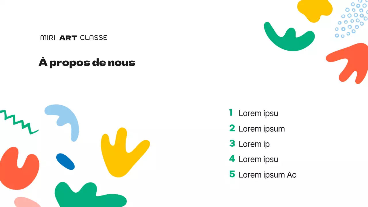 Un joli prospectus d'école d'art vert et orange