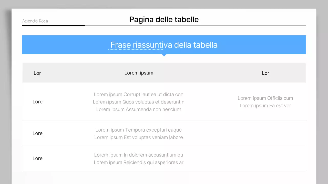 Una semplice relazione aziendale in blu e grigio