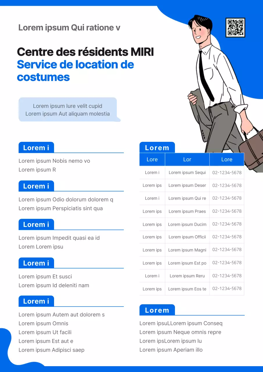 Guide pour un service simple de location de costumes bleus et noirs