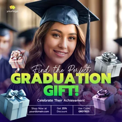 Blue Modern Graduation Promotion Social Media Post