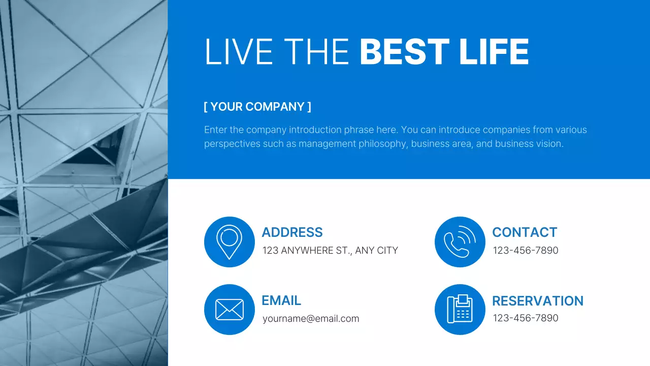 블루 모던 건설 정보 프레젠테이션