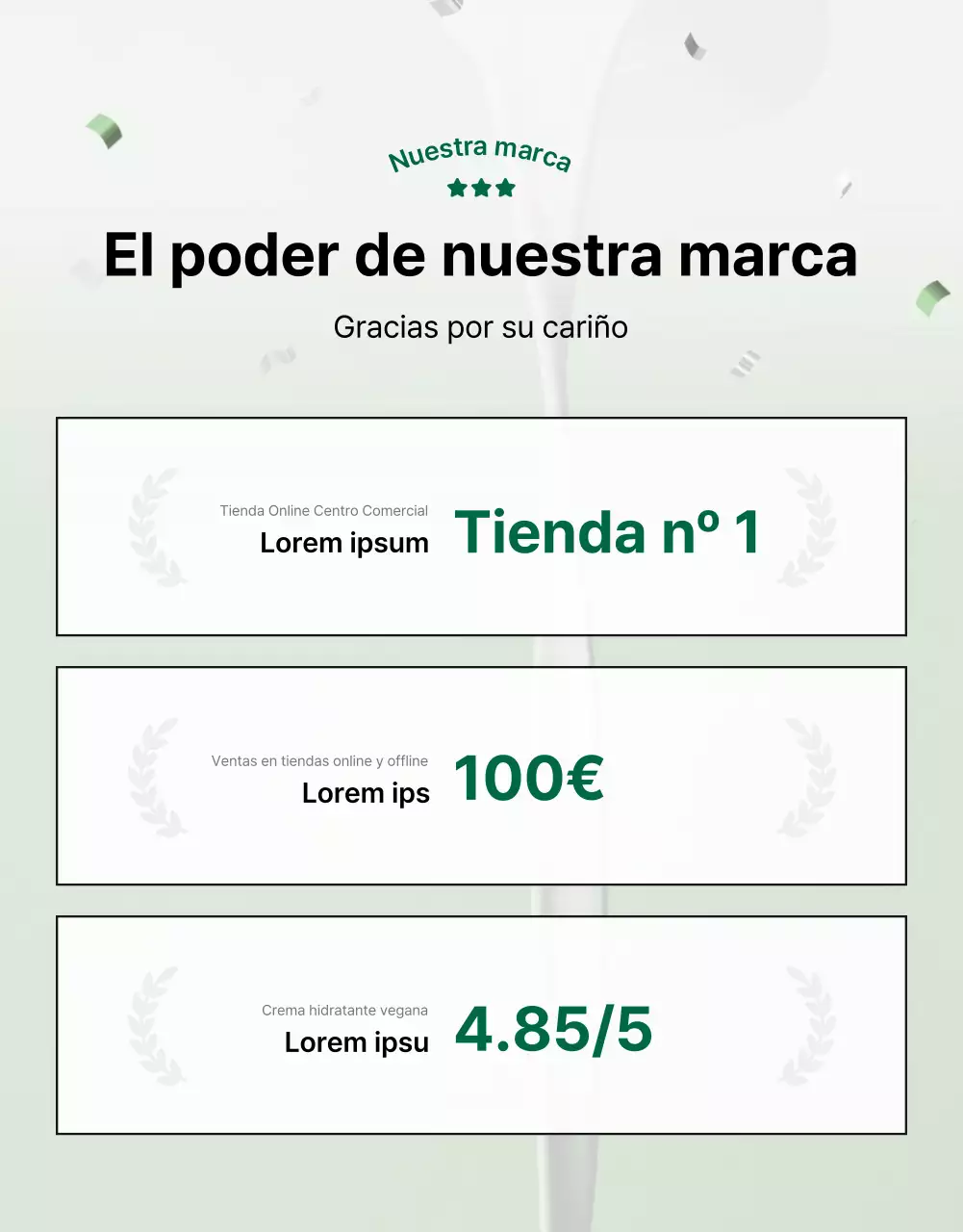 Promover una sencilla página de introducción en blanco y verde para cosméticos naturales