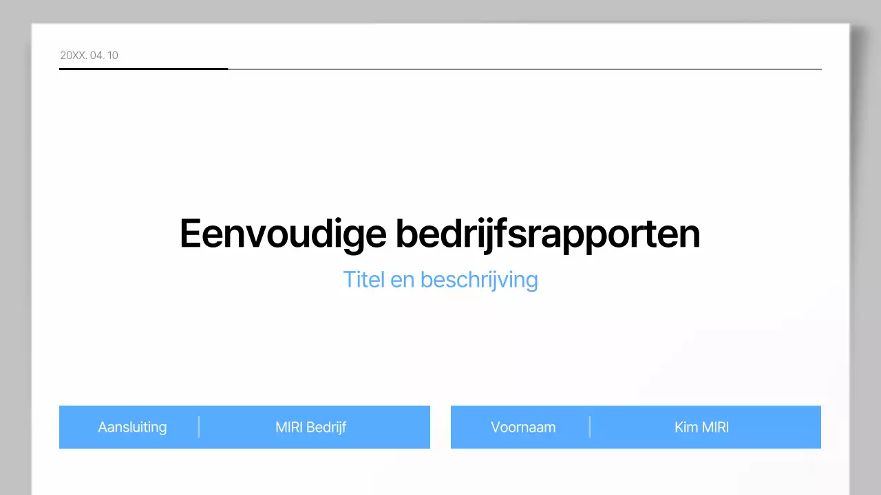 Een eenvoudig bedrijfsrapport in blauw en grijs
