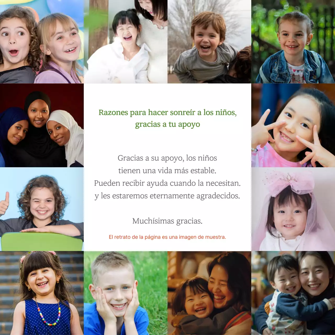 Promover el apadrinamiento de niños con minimalismo en blanco y marrón