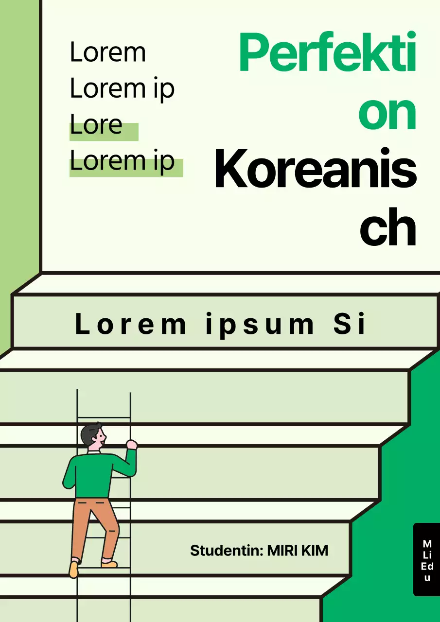 Hübsches grünes und lindgrünes Sprachbuchcover