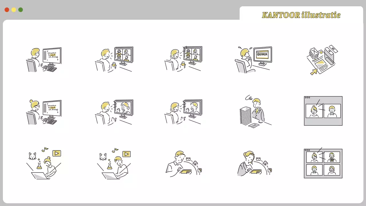 eenvoudige kantoorillustratie