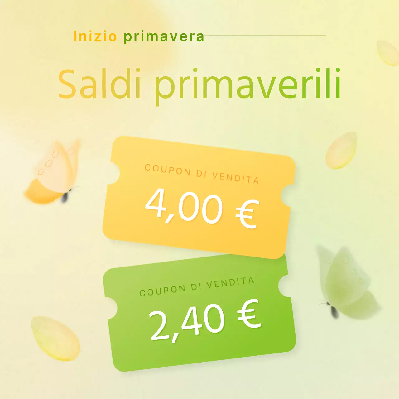 Una bella pubblicità per eventi primaverili in giallo e azzurro