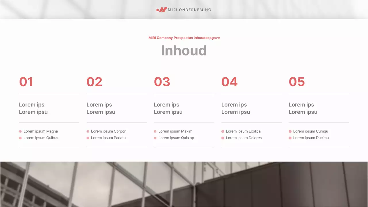 Een eenvoudige zakelijke prospectus in rood