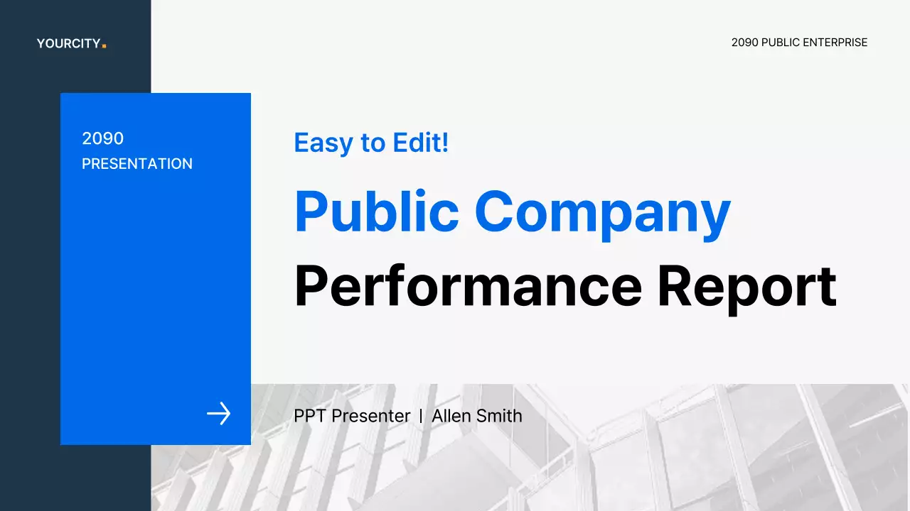 파랑과 회색의 심플한 공기업 보고서