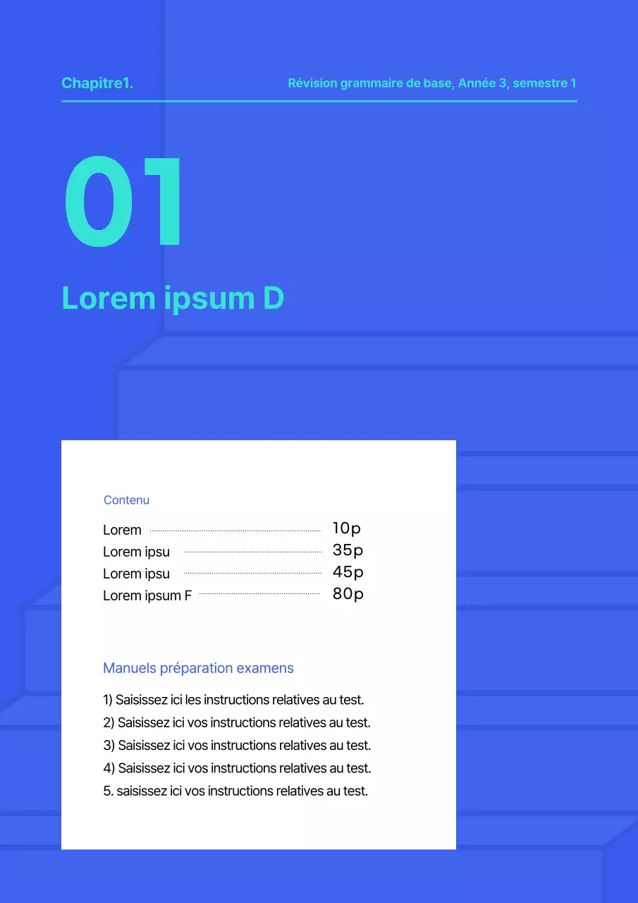 Jolie couverture de cahier d'exercices d'anglais bleu et bleu clair