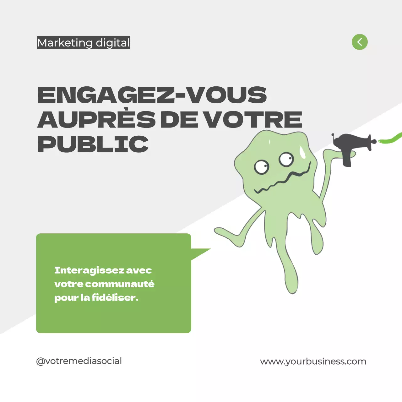 Gris et vert Guide du marketing numérique moderne Guide des astuces