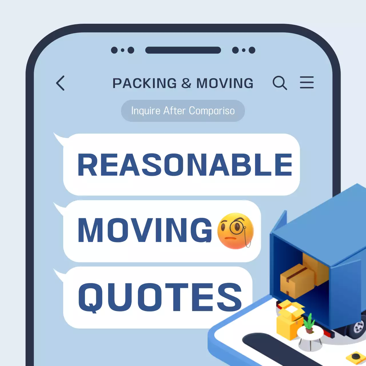 Blue Modern Moving Promotion Social Media Post