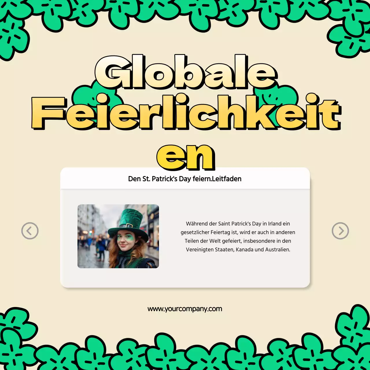 Gelb und Grün Natur Charmante Werbung für den St. Patrick Day