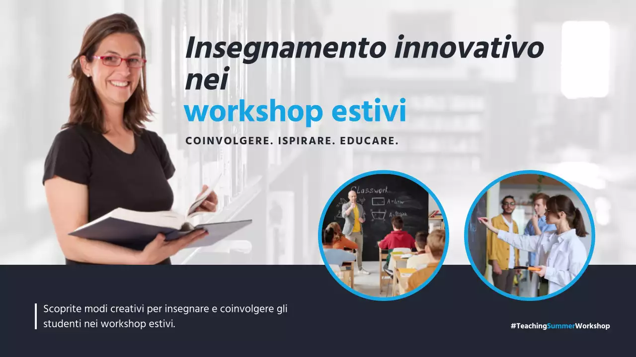 Estate moderna in blu e marina Materiali del corso del workshop