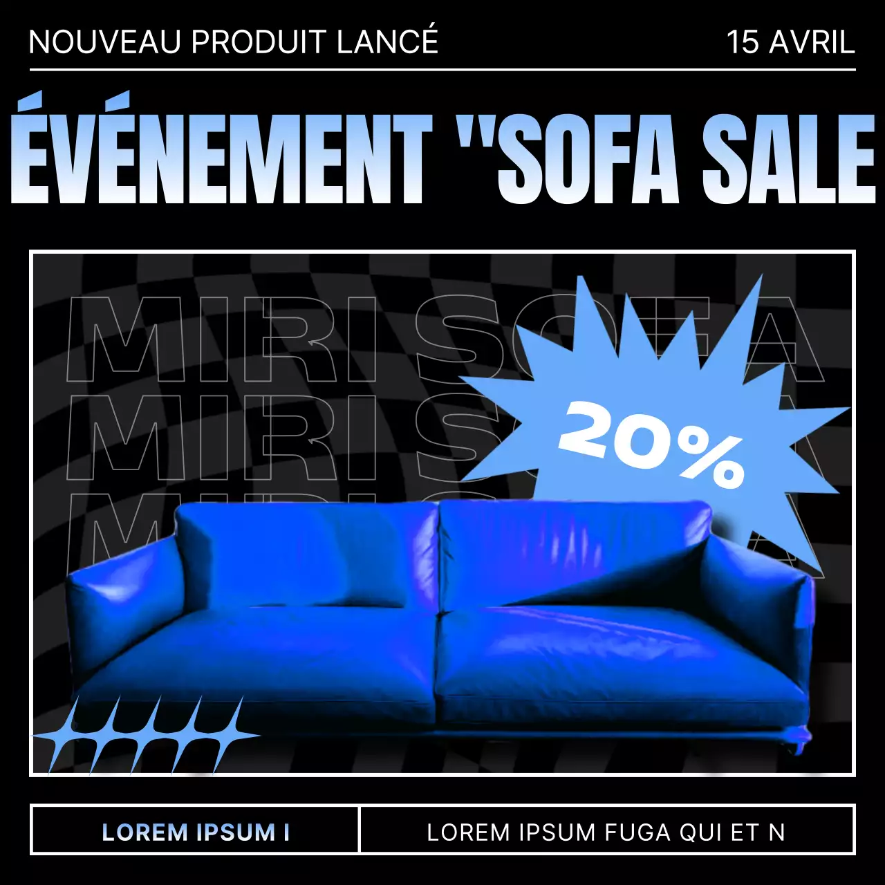 Promouvoir le lancement d'un nouveau produit dans un style cyberpunk bleu clair et blanc