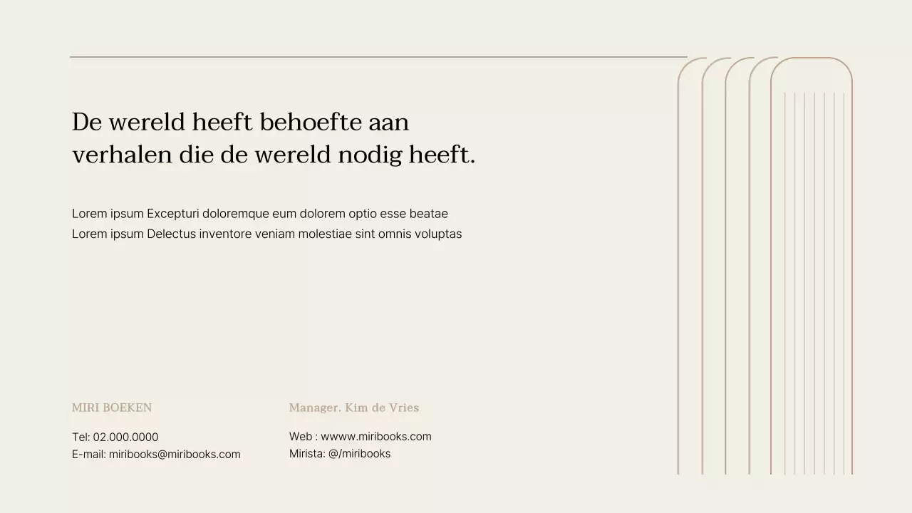 Een eenvoudig boekvoorstel in bruin en beige