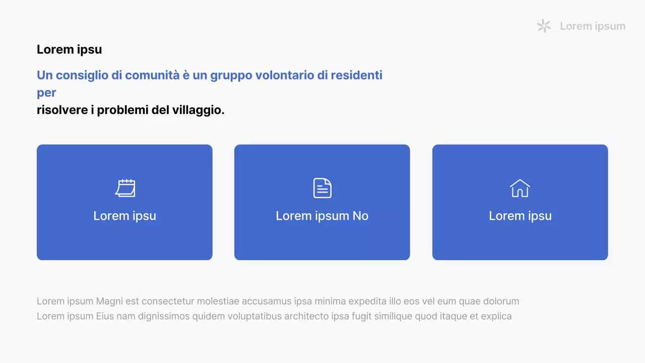 Un semplice prospetto di associazione di quartiere in bianco e blu