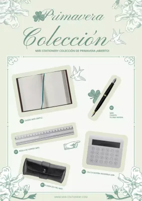 Promocione artículos de papelería vintage rebajados en chartreuse y verde