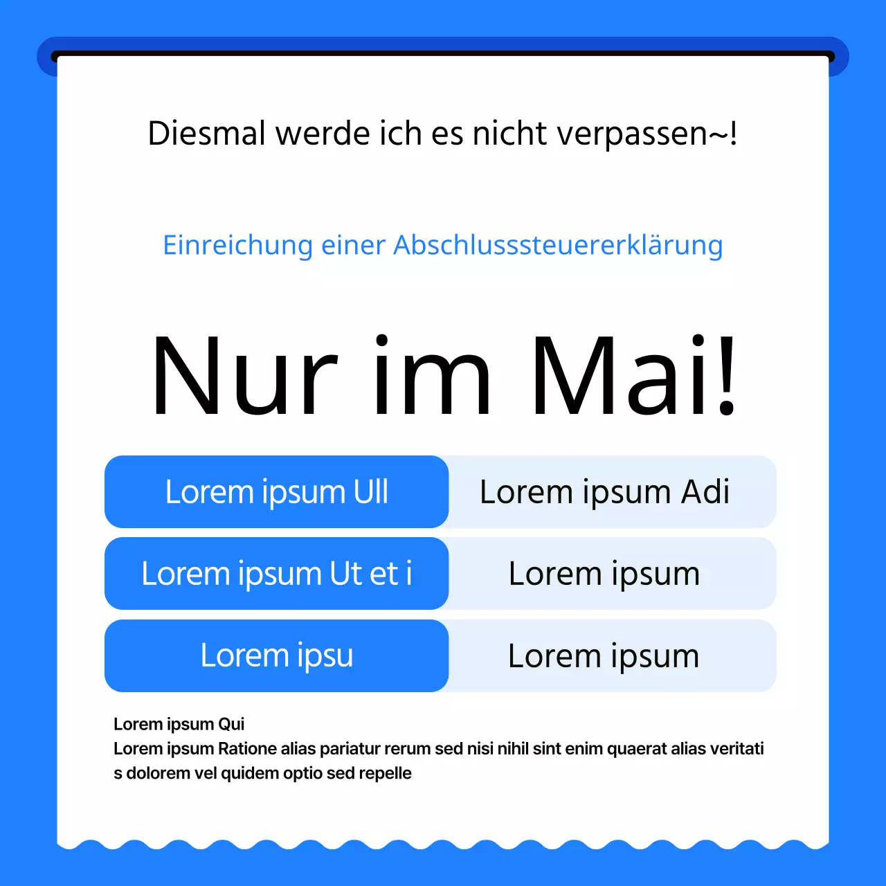 Eine minimalistische Einführung in die Steuerbuchhaltung in Blau und Hellblau