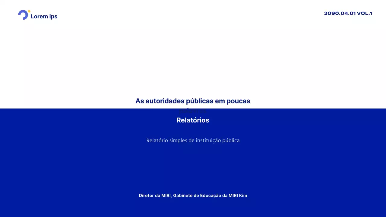 Um relatório simples em azul e branco